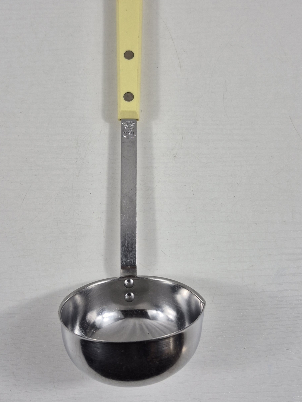 Vintage Ekco Forge Stainless Steel Ladle With Yellow Handle Made In USA